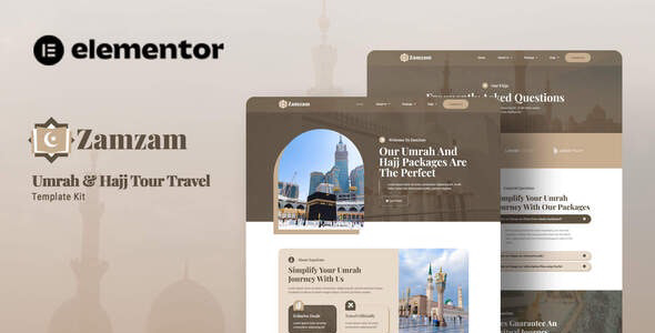 Zamzam - Umrah & Hajj Tour Travel Elementor Template Kit